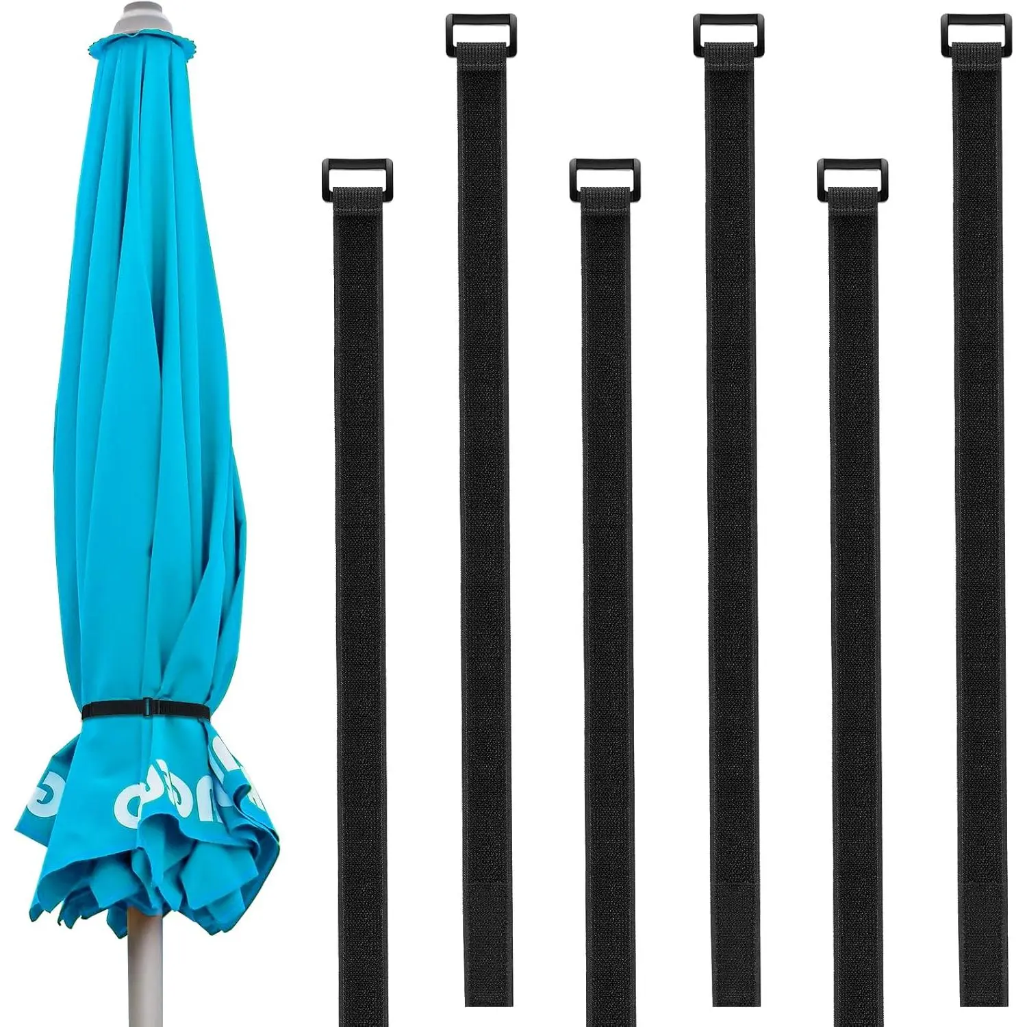 6 Pack  Patio Umbrella Strap Adjustable Securing Straps for Parasol Multipurpose Patio Umbrella Accessories
