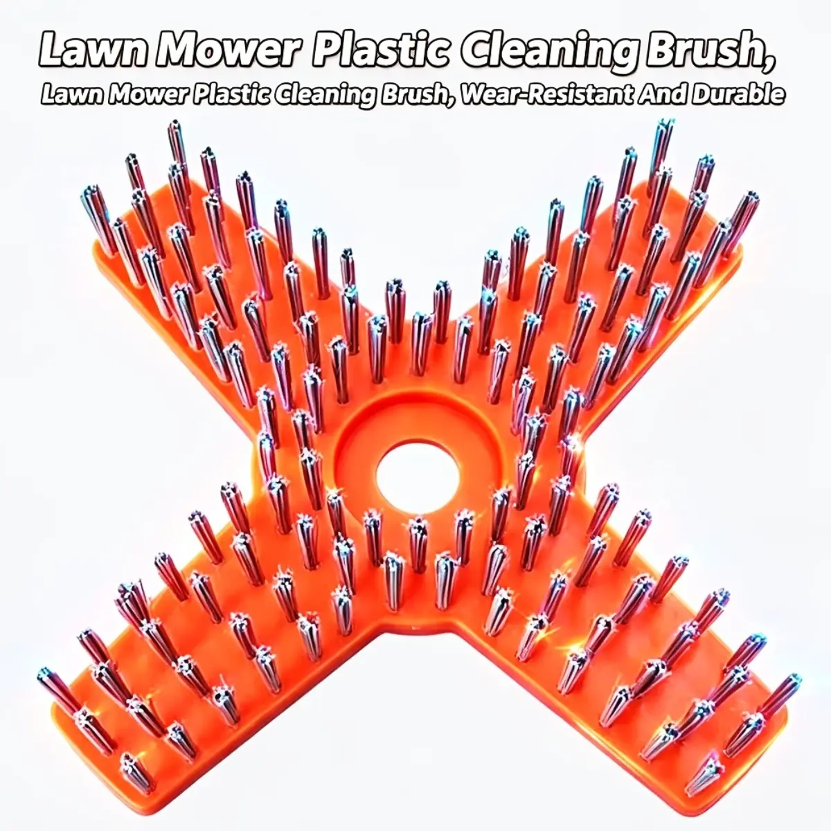 Heavy Duty Wear Resistant 4T Plastic Cleaning Brush Lawn Mower Trimmer Head Replacement 25.4mm 1 Inch Arbor Hole Large Area Weeding Cleaning Brush Durable Material for Garden Yard Lawn Care Tool Accessory Black Nylon