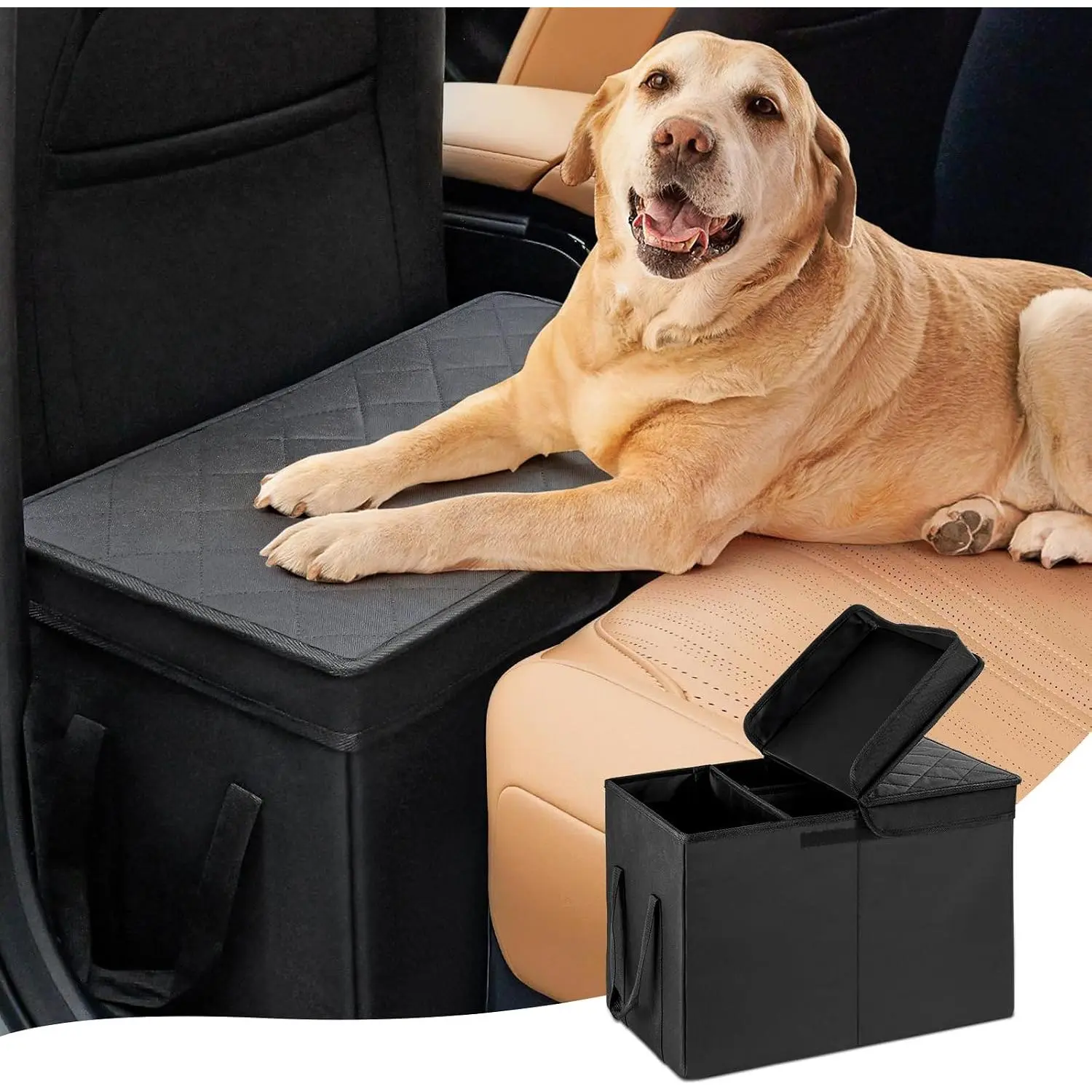 Seat Extender for Large Dogs,  Seat Extender for Dogs up to 120 LBS Large  Extender with Storage  Organizer Gap Filler for Front or  Seat