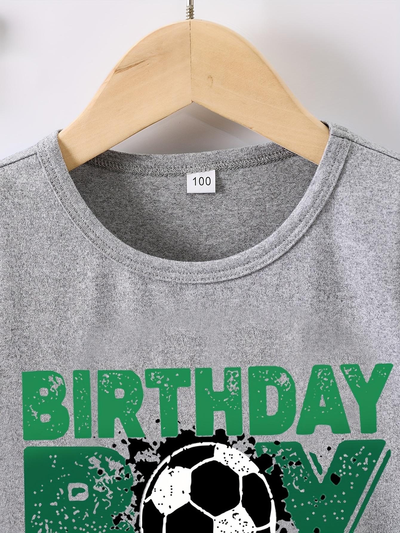 Boys' Summer Short-Sleeved "Soccer Loving Birthday Boy" Print T-Shirt