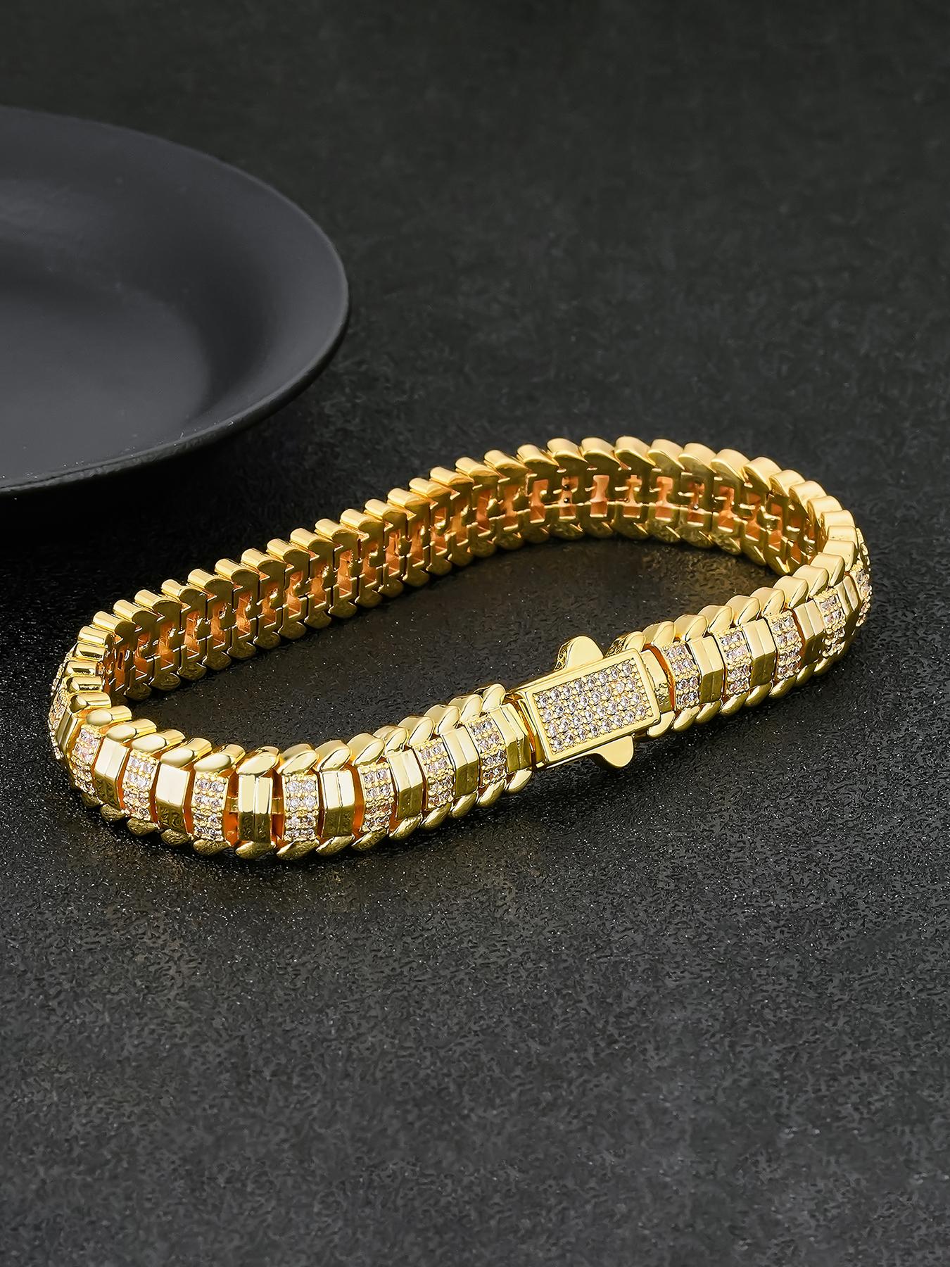 ICED CHICS 9mm Snake Bone Chain Hip Hop Bracelet with Sparkling Synthetic Gemstones, Cubic Zirconia Bracelet, Unisex Luxury Jewelry Gift, Fashionable Accessory for All Occasions ICED CHICS 9mm Snake Bone Chain Hip Hop Bracelet with Sparkling Synthetic Gemstones, Cubic Zirconia Bracelet, Unisex Luxury Jewelry Gift, Fashionable Accessory for All Occasions