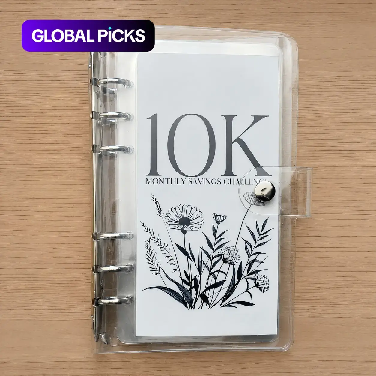 A6 12-Month Money-Saving Challenge Binder, 1-Count Budget Binder with Cash Envelopes, Monthly Budget Planner, Savings Challenge Planner & Tracker Organizer for Home Office #GLOBAL PICKS