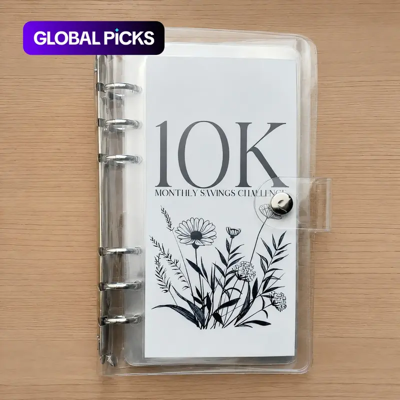 A6 12 Month Money Saving Challenge Binder, 1 Count Money Saving Budget Binder with Cash Envelopes, Savings Tracker Organizer, Savings Challenges Book for Home Office, 2026 New year Valentine's Day Gift #GLOBAL PICKS