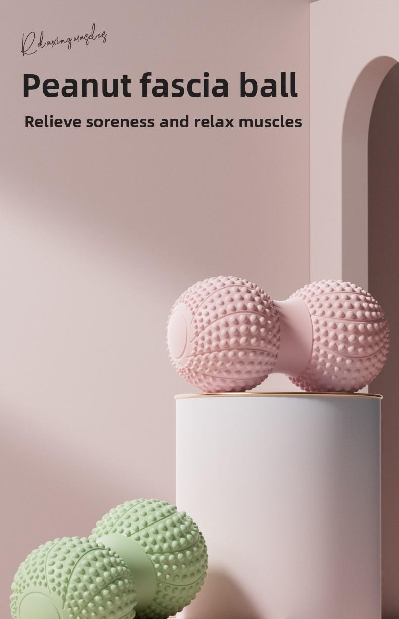 Fascia Peanut Ball for Foot Massage, Spine Muscle Relaxation, Double Ball for Hip, Back, and Leg Acupoint Stimulation, Yoga Massage Ball