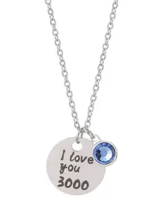 Iron Man Love 3000 Times Necklace, Stainless Steel Laser Engraved Pendant, Simple Collarbone Chain, Couple Necklace, Fashion Jewelry
