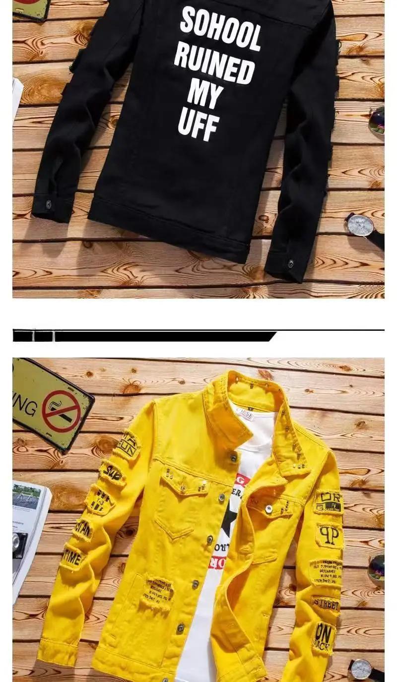 sets for men clothing Spring Autumn Mens Denim Jacket + Jeans Pants Set Fashion Single Breasted Coat Trousers Two Piece Denim suit Clothes Sleeve Sleeved Basic Formal Menswear 2 Piece Denim Outfit Jean Jacket and Jeans Set Denim Set (Belt not include