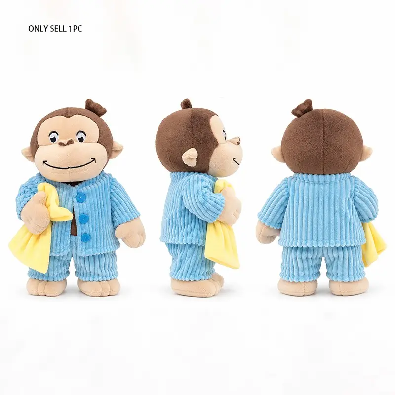 34 Cm Curious George Monkey Plush Doll, Soft Toy, Baby Sleep Companion Gift, Cute Stuffed Animal for Kids, Stuffed Animal Gifts
