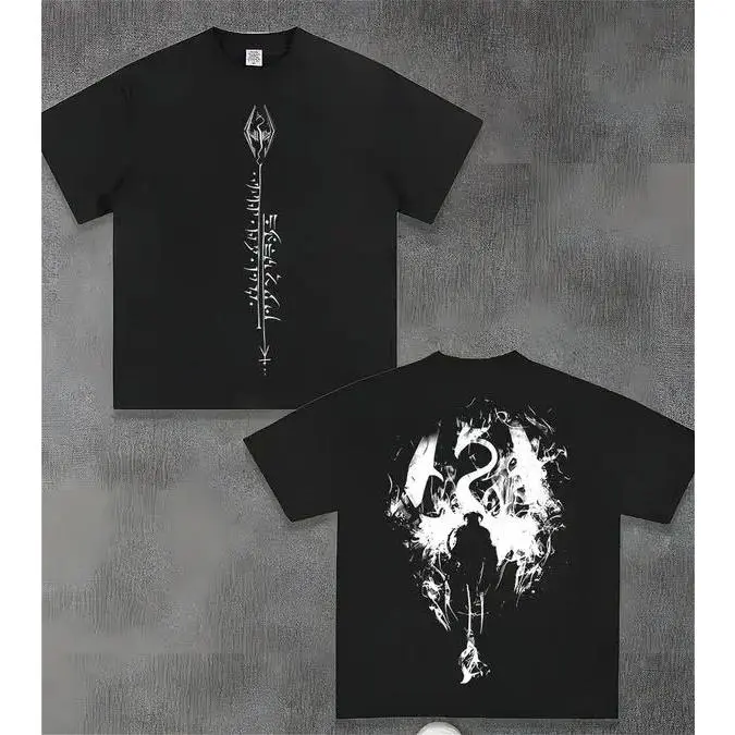 The Elder Scrolls V: Skyrim v9 Vintage Washed Tee Unisex Cotton T-shirt for Game Fans, Graphic Tees, Tops graphic t-shirts |       Gamer Streetwear, Retro Gaming Shirt, TikTok Trend, USA Trend, Vintage Wash Tee, Skyrim Merch, Gift for Gamers