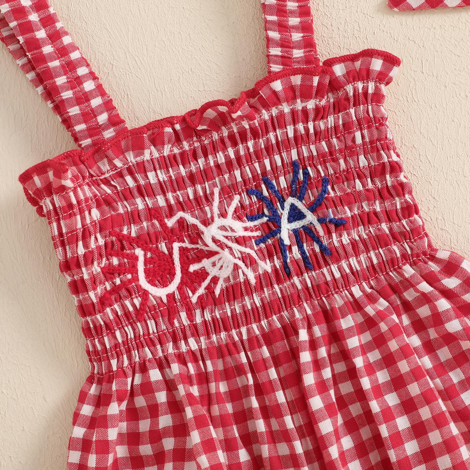 My First 4th of July Baby Girl Outfit Newborn 4th Fourth of July Bubble Romper Infant Independence Day Clothes
