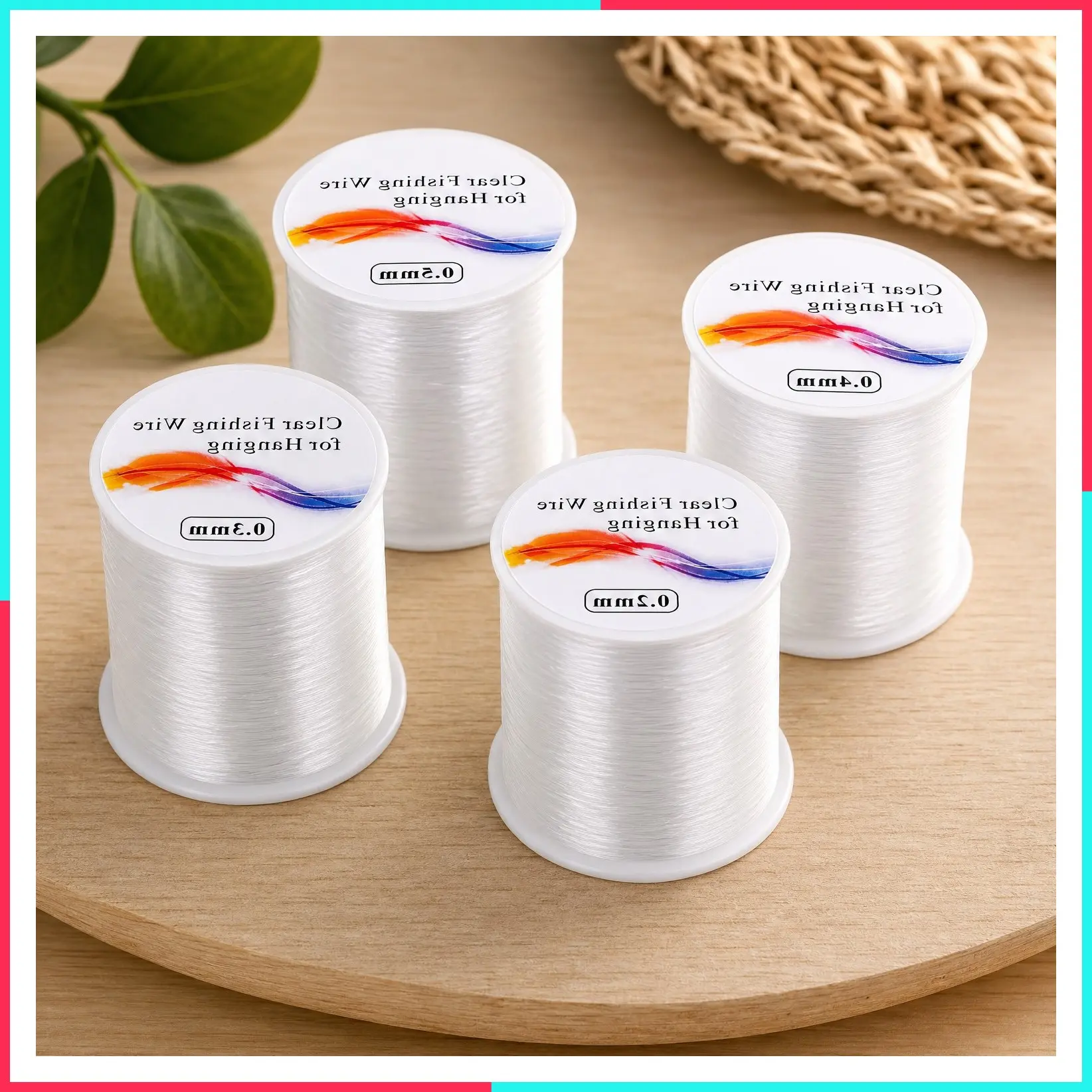 4Pcs Clear Fishing Wire for Hanging, Invisible Monofilament Nylon Thread for Balloon Garland, Jewelry Making, Beading and Crafts