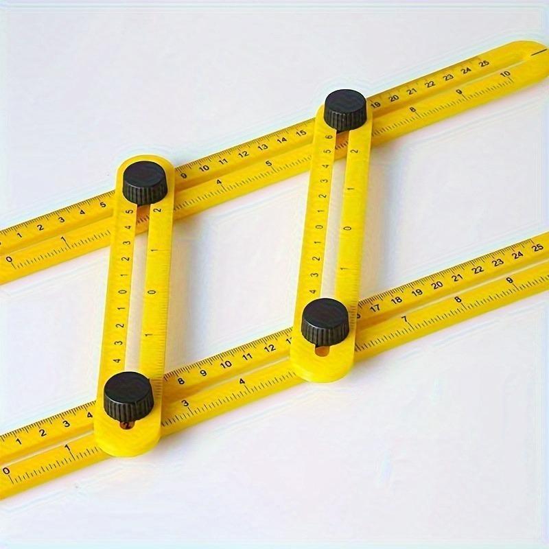 Multipurpose Folding Ruler, Portable Plastic Measuring Tool, Multifunctional Measuring Tool for Layout, Woodworking & Floor Installation