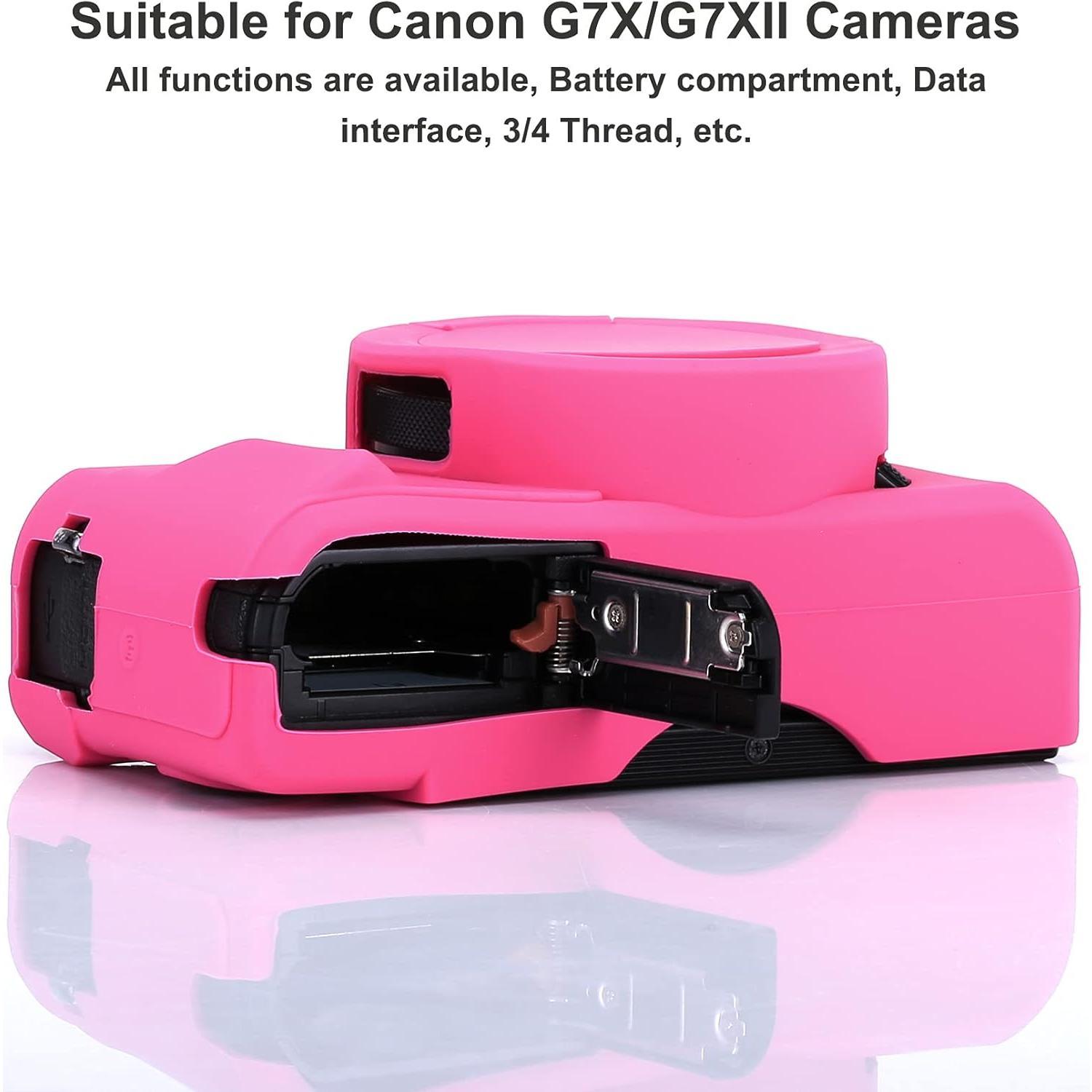 G7X Mark II G7X Removable Lens Cover  Cover Rubber Soft Camera Case Cover for  PowerShot G7X II G7X (Rosered)