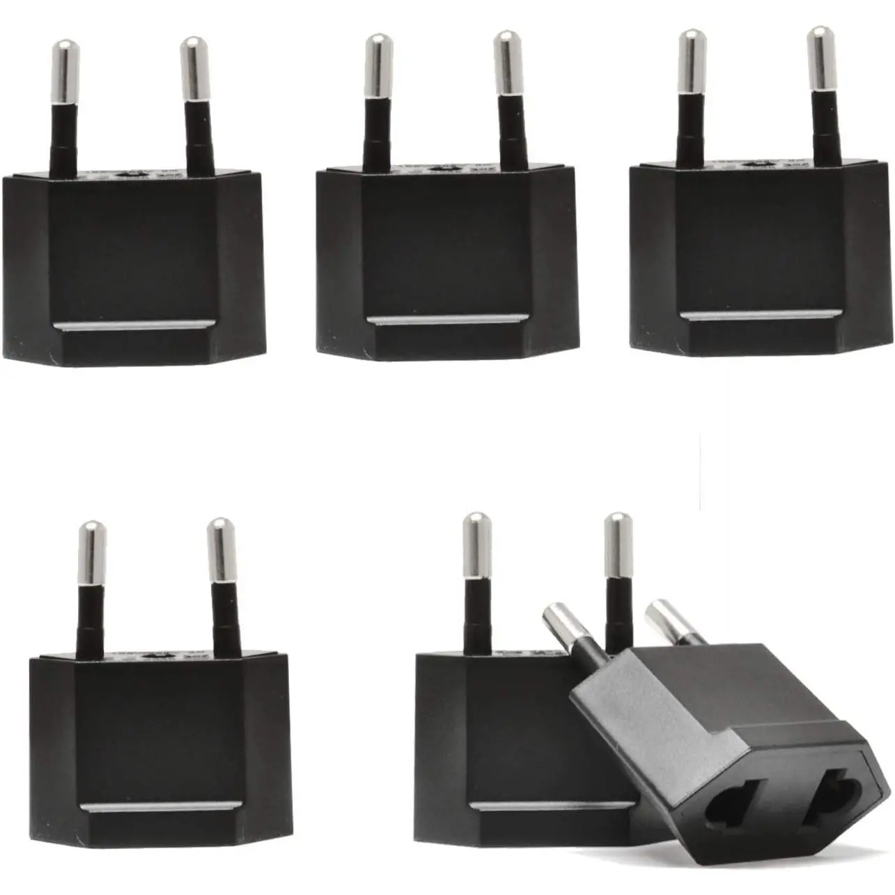 ,  to European Plug Adapter - Type C Adapter compatible in ,  to European travel plug adapter Ideal for Phones, Camera &  - CE Certified - RoHS Compliant - 6 Pack