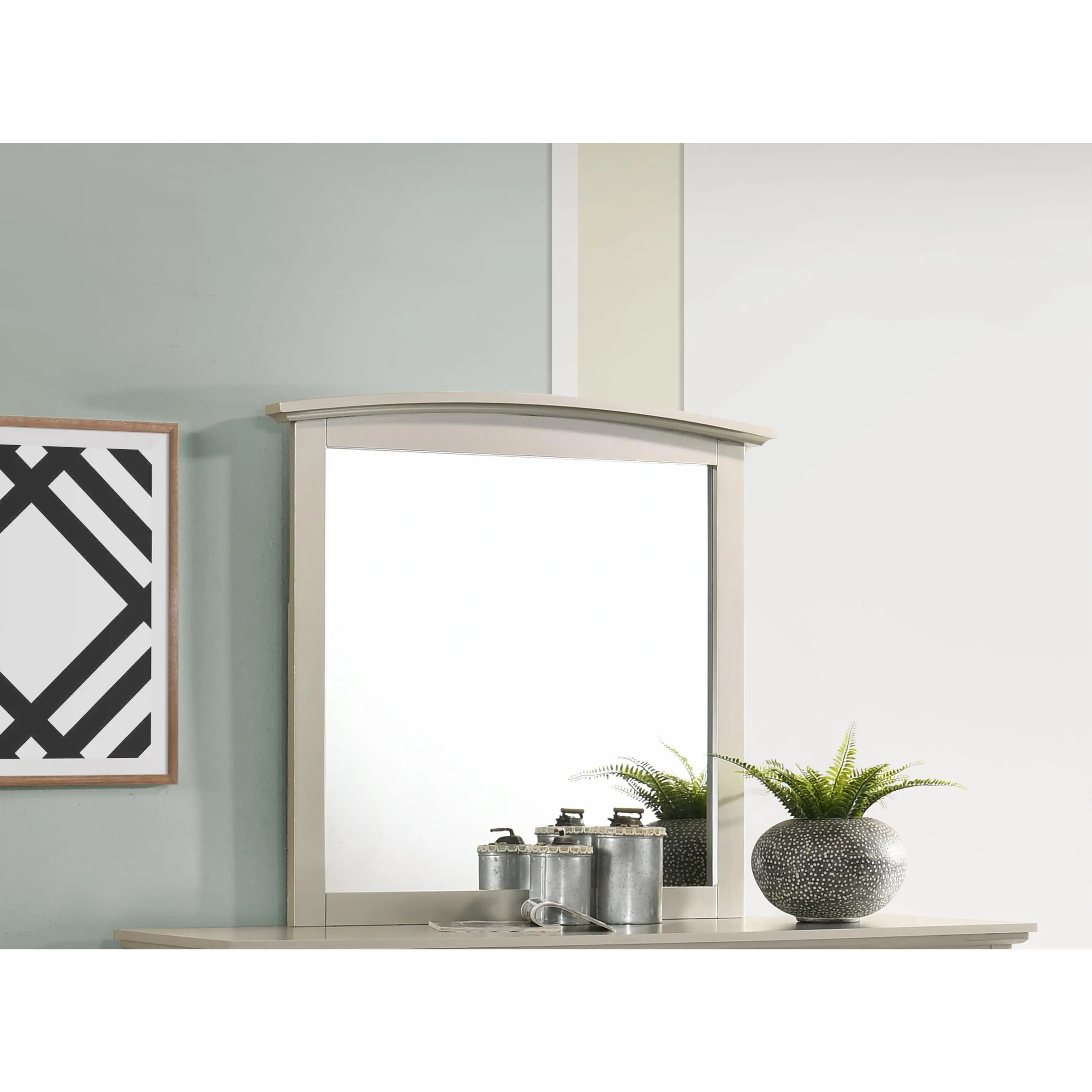 ARCH Elegant Silver Champagne Wall Mirror for Living Room Bedroom Entryway Decor, Modern Decorative Wall Mounted Mirror, Champagne Silver Finish, Home Accent Piece, Gift Idea, 1 Pack, Home Furniture and Household Product Search Terms