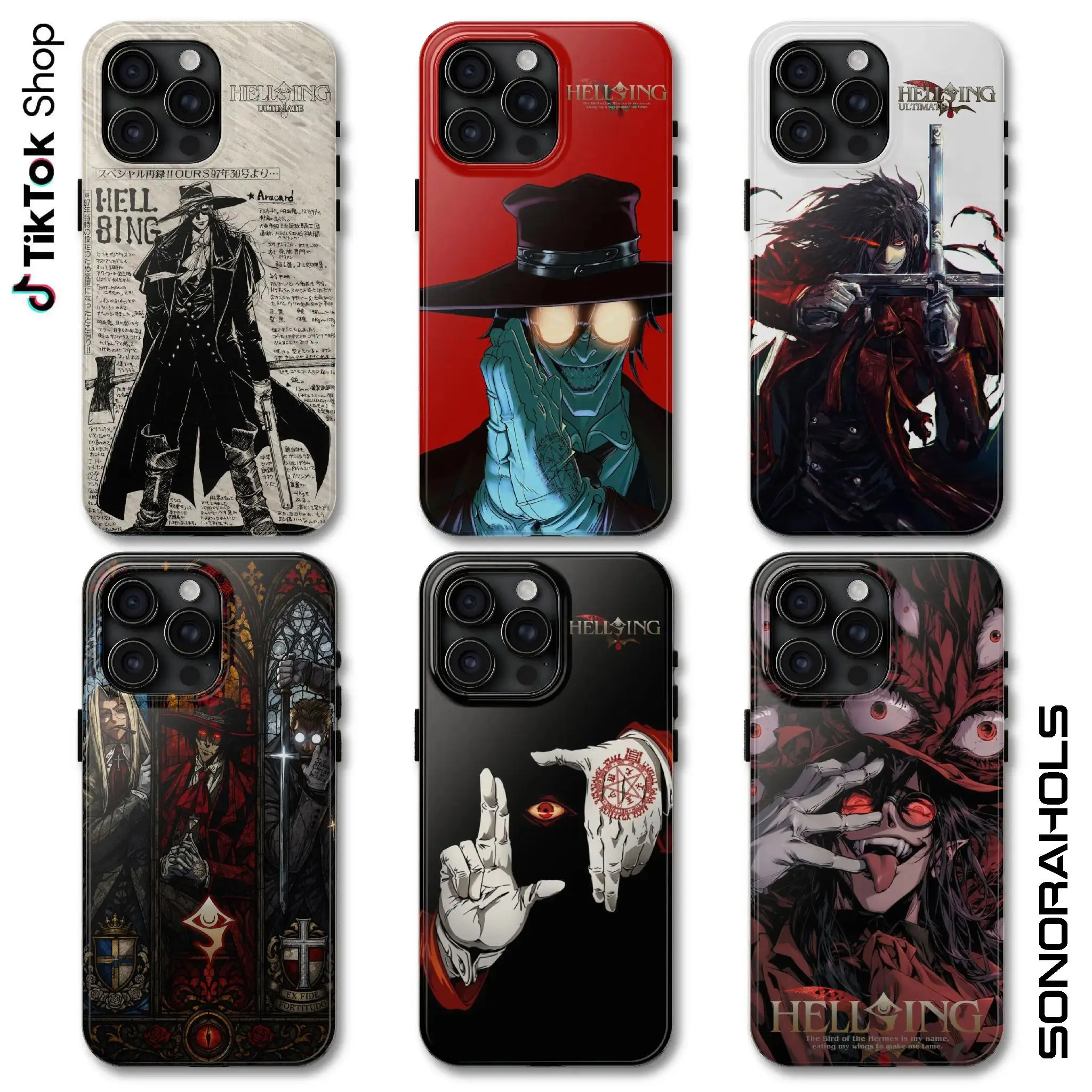 Hellsing Ultimate VOA Phone Case, Sir Integra Hellsing Alucard Seras Victoria Phone Cover, Suitable for iPhone 17-11 Pro Max/Plus and  Samsung Galaxy S23-25