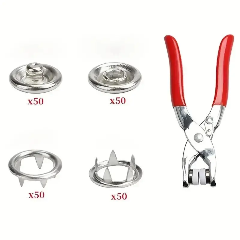 200pcs Metal Sewing Button and Snap Fastener Pliers Set - Easy DIY Clothes Buckle Installation Sewing Tools Sewing Products Sewing Accessories and Supplies