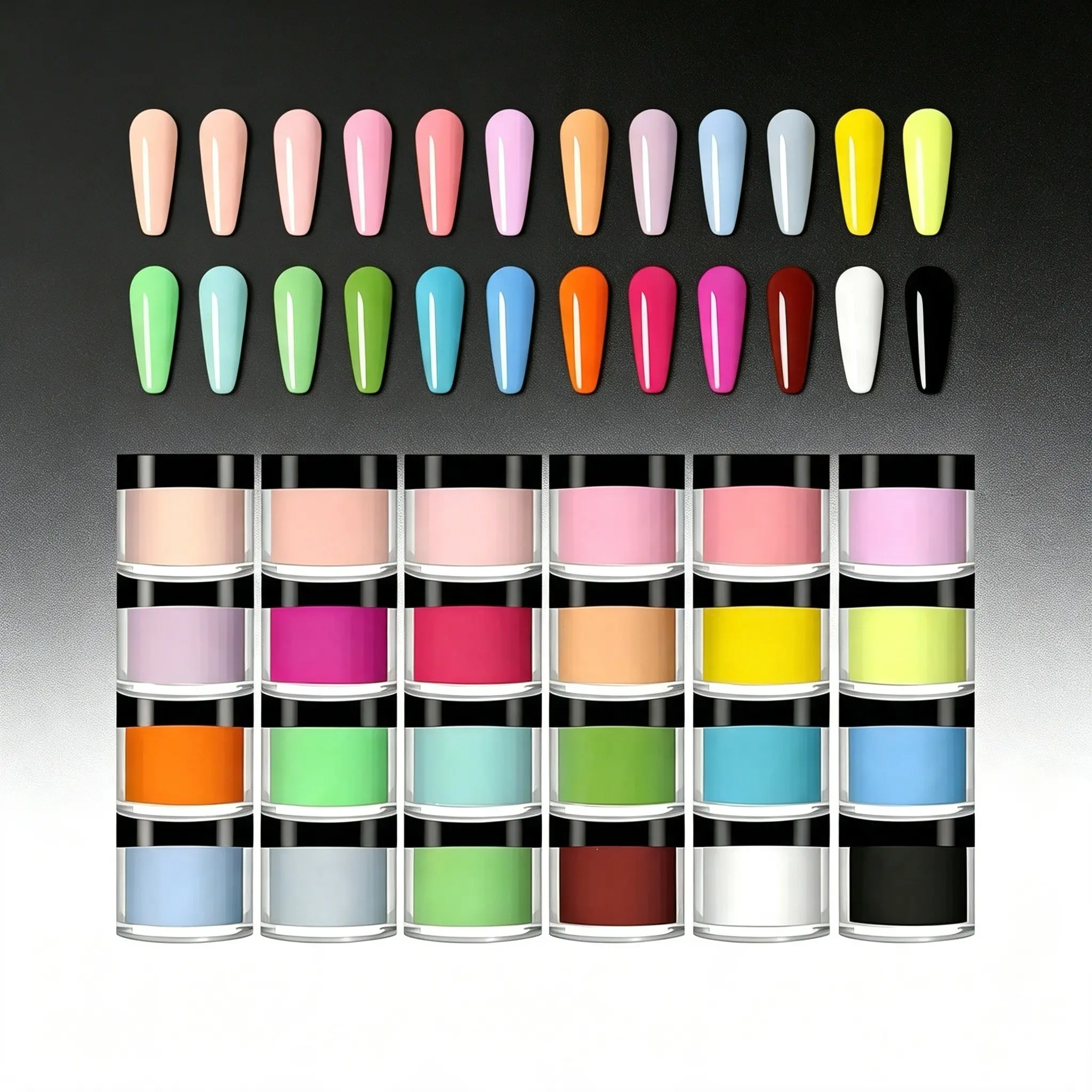 24 Color Fashionable Acrylic Nail Powder Nail Set, Beginner Level Fast Drying Nail Powder Color Carving Extension Set, Suitable For Home Salon Nail Design Diy, Nail Decoration Products, Y2K Style