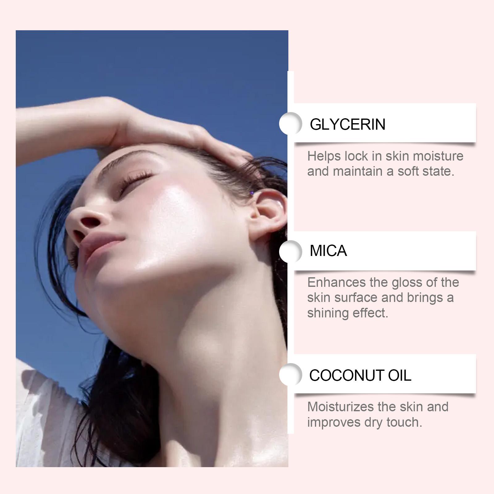 zephoco Rose Gold Coconut Protective Shimmer Body Oil Summer Protective Moisturizing Glossy Non-Sticky Body Oil