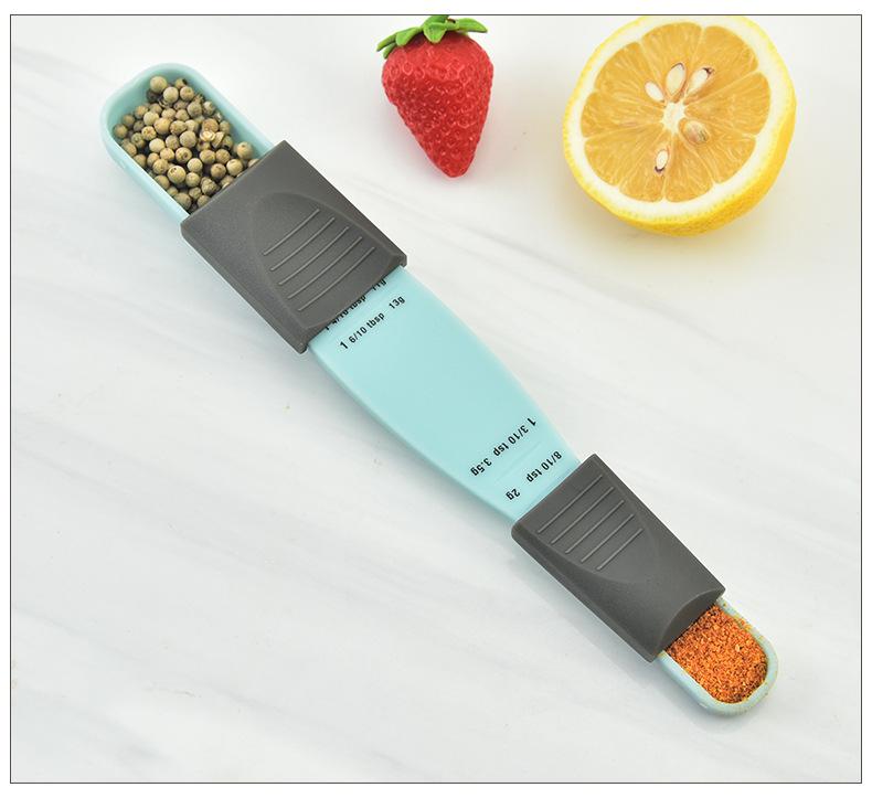 Adjustable measuring spoon, baking plastic measuring spoon, kitchen tool plastic graduated measuring spoon, adjustable measuring spoon set