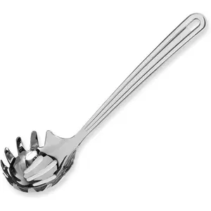 New Upgraded 12 inch Stainless Steel Spaghetti Server Spoon with Teeth - Pasta Fork Pasta Server Noodle Spoon Heavy Duty Cooking Utensils Classic Dishwasher Safe 1Pc