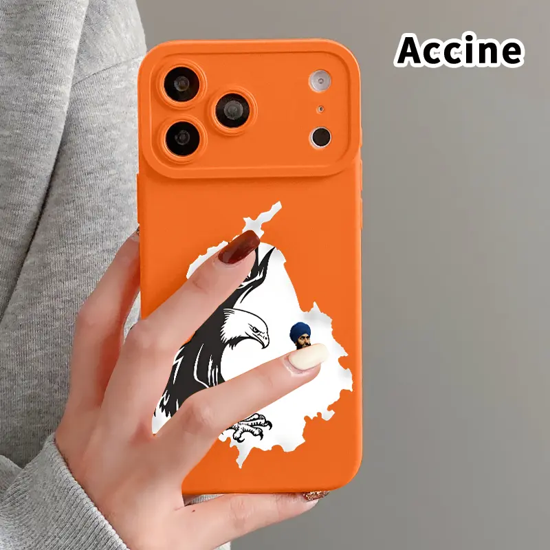 Large Window Smartphone Case for iPhone 17, 16, 15, 14, 13 Pro Max Plus - Eagle & Sikh Spirit Pattern, Anti-Scratch, Shockproof TPU Bumper, Drop-Proof Cover for Handheld Cellphone Protection Devices, Casing