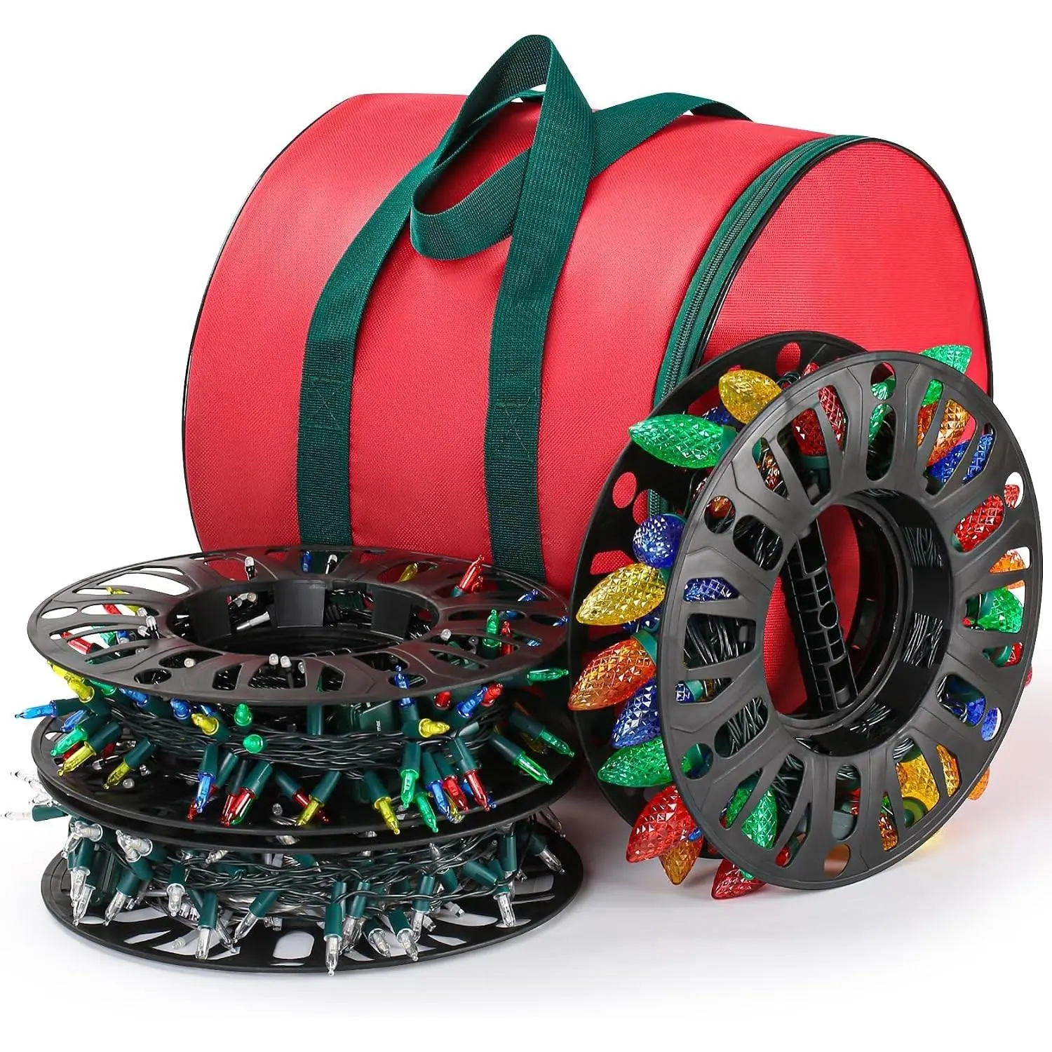 Christmas Light Storage Reels, 3 Spools with Durable Oxford Storage Bag for Tangle-Free Lights Cord Organization