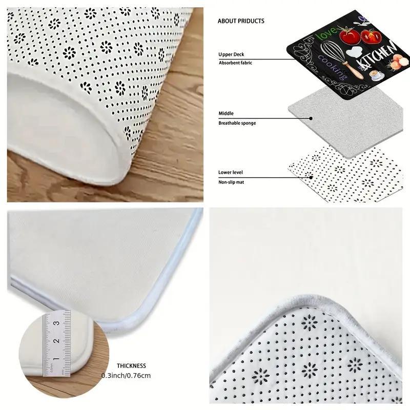 Food Letter Kitchen Utensils Pattern Kitchen Mat, 3pcs/set Kitchen Floor Mat, Non-slip Kitchen Rug, Kitchen Decor Mat, Home Decor, Kitchen Accessories, Kitchen Area Rug