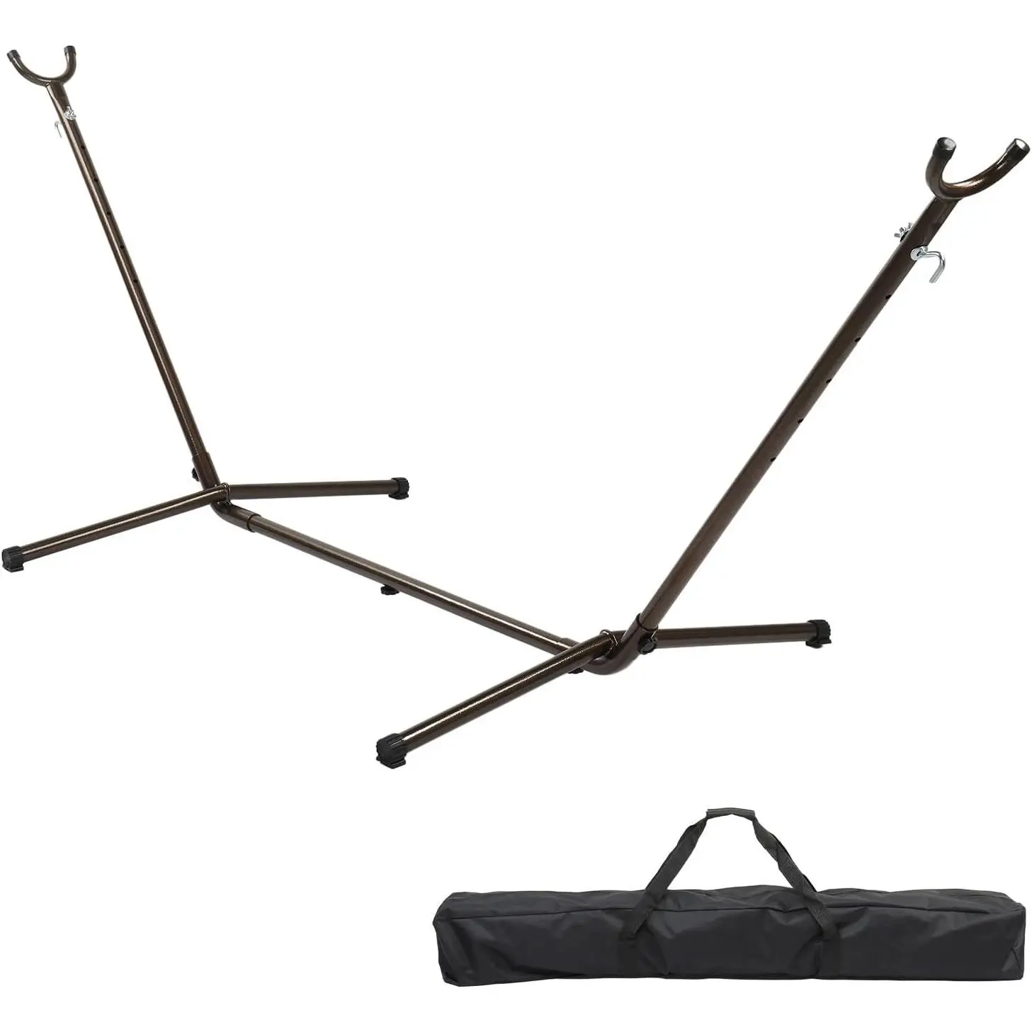 9 FT Hammock Stand Only, Heavy Duty Adjustable Indoor Outdoor Space Saving Steel Stand with Carrying Case, Universal Hammock Stand with 450 Pounds Capacity for Garden (Antique Bronze Finish)
