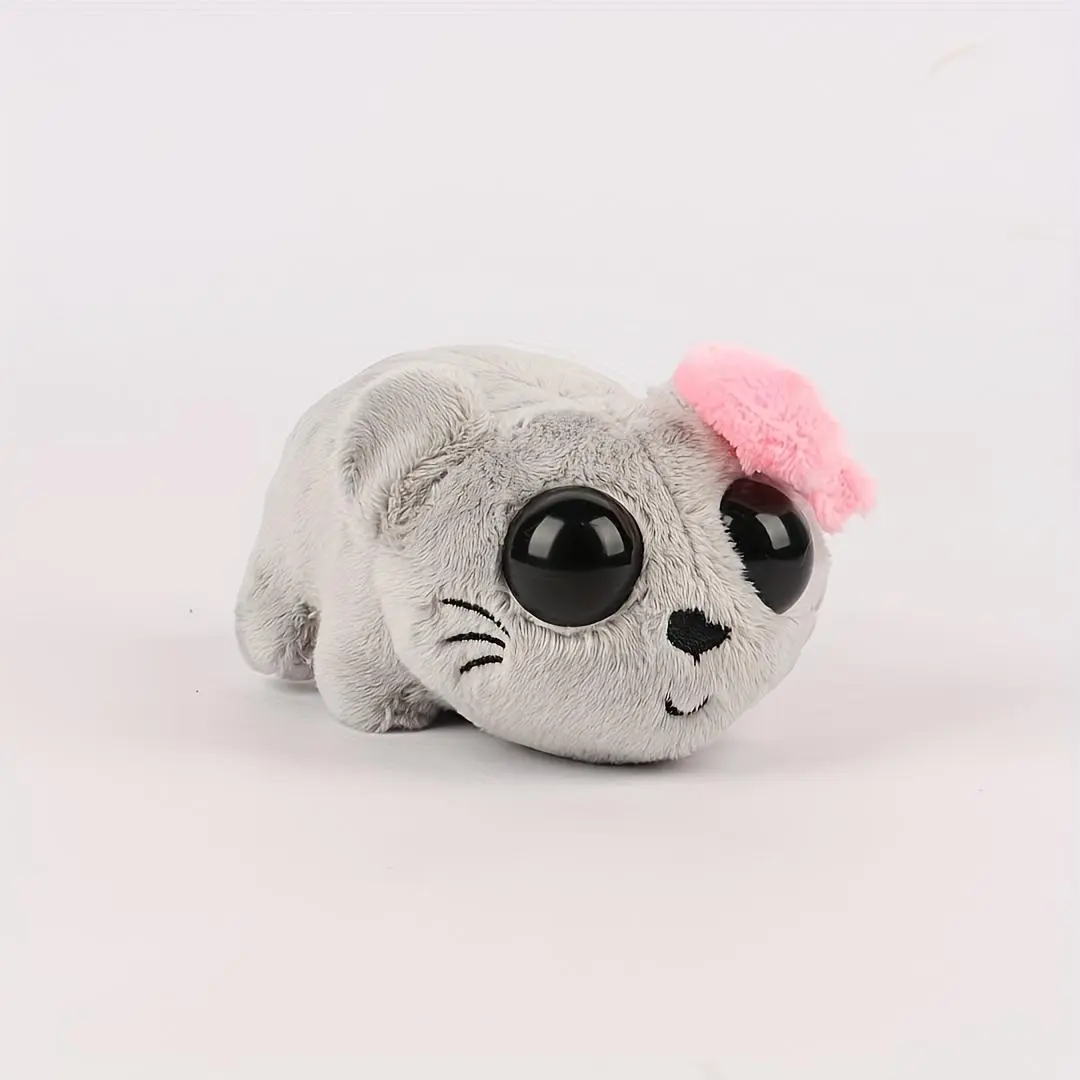 [Sad Hamster Plush] 1pc Ultra-Soft Sad Hamster Meme Plush Toy - Cute Gray Mouse Stuffed Animal with Pink Hat, Perfect Gift for Friends, Ideal for Christmas & Halloween Room Decor, Plush Mouse Toy
