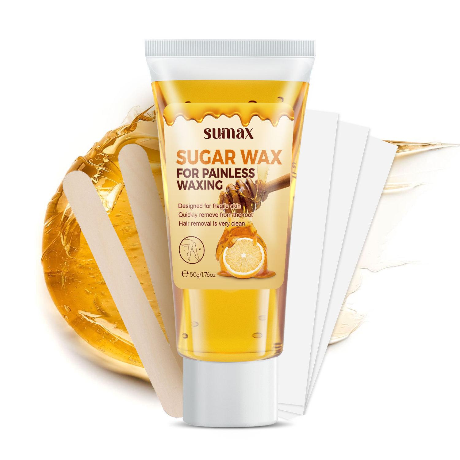 Hair removal wax 50g, 2 wooden sticks, Waxing Sticks, 3 sheets of hair removal paper, whole body, legs, arms, underarms, body care, suitable for summer products
