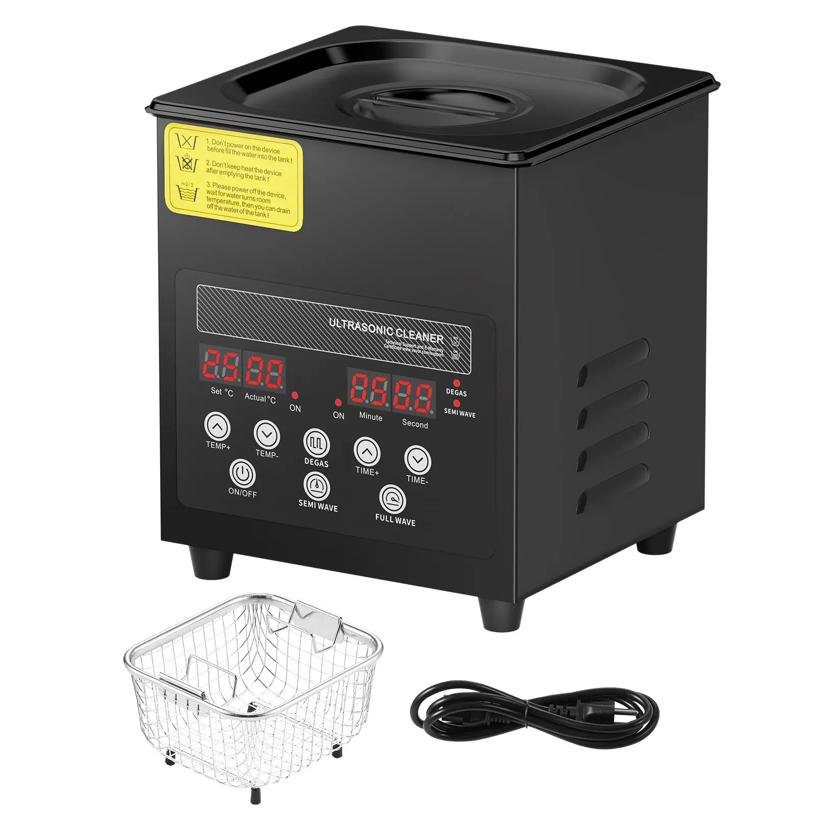 2l Ultra Sonic Cleaner, 0-80°C Temperature, 2 L Volume Capacity, Versatile Use