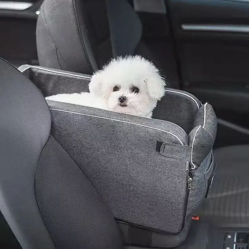 Car Pet Bed Dog Safety Seat Small Dogs Shockproof Anti-Fall Car Passenger Side Pet Cushion Washable Dog Bag