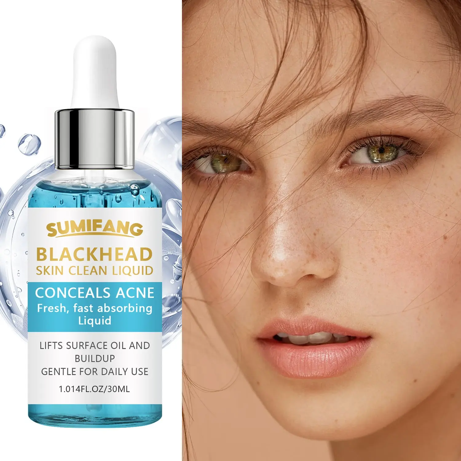 30ML Gentle Daily Facial Repair Serum, Contains Salicylic Acid, Niacinamide, Centella, Lightweight, Fast Absorbing, Smooths Rough Skin, Face Care Serum