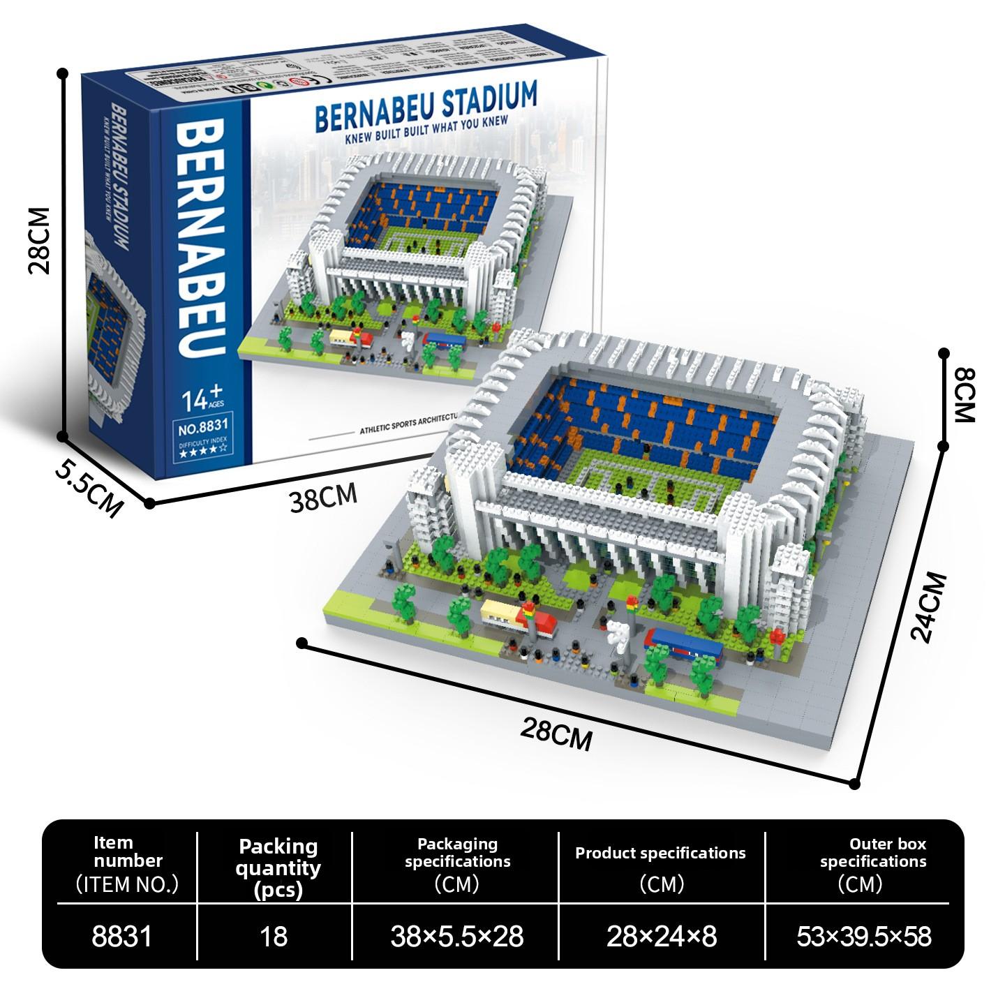 Popular football building blocks, freely assembled educational toys, micro-particle ornaments, export building blocks
