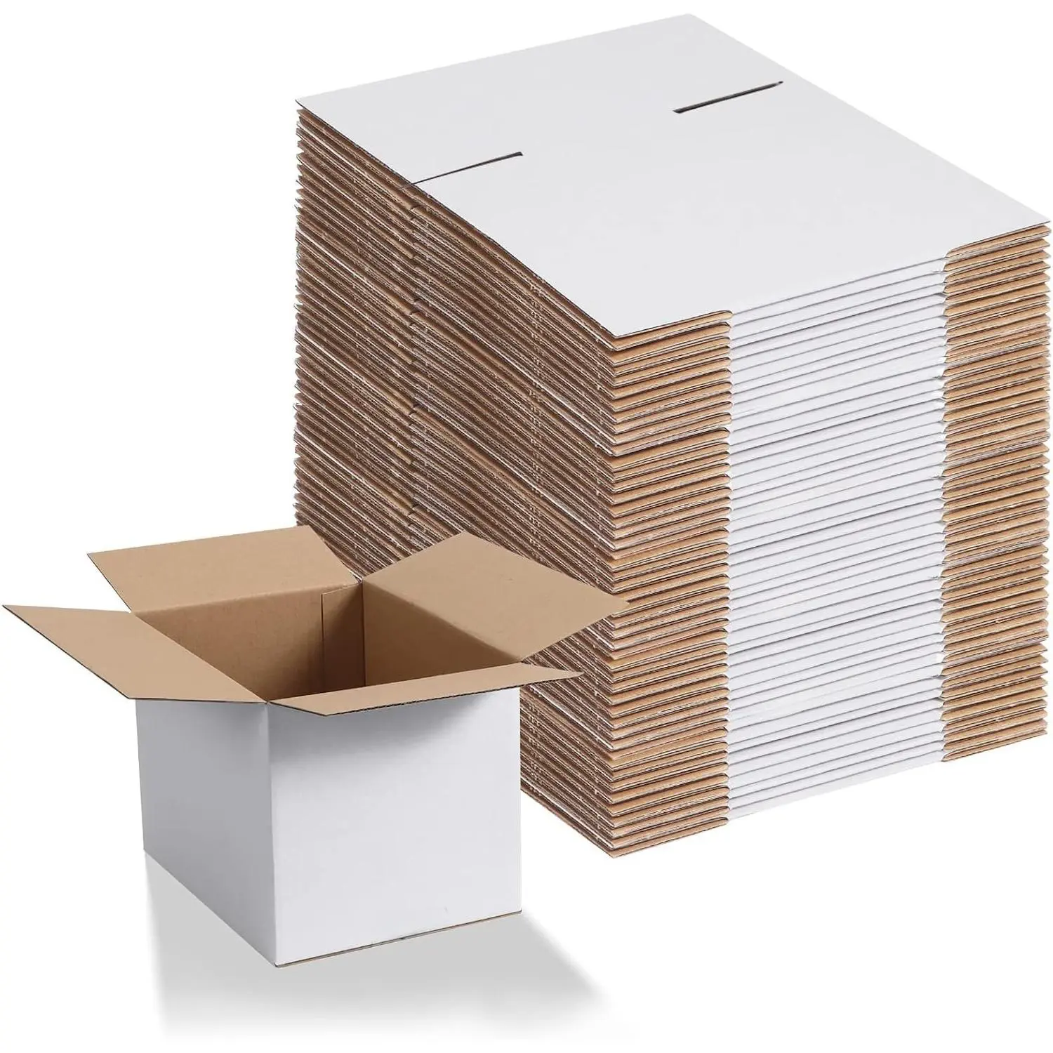 40 Pack 8x6x6 Inches White Corrugated Cardboard Shipping Boxes for Mailing, Packing, Gifts, Small BusinessGift