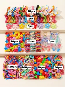 555-Pcs-Set-Colorful-Butterfly-Hair-Clips-Fashion-Cute-Hair-Bands-Elastic-Hair-Ties-Scrunchies-Elastic-Hair-Accessory-Barrettes-Hair-Accessories-For-Girls-Suitable-For-Daily-Street-Party-Use