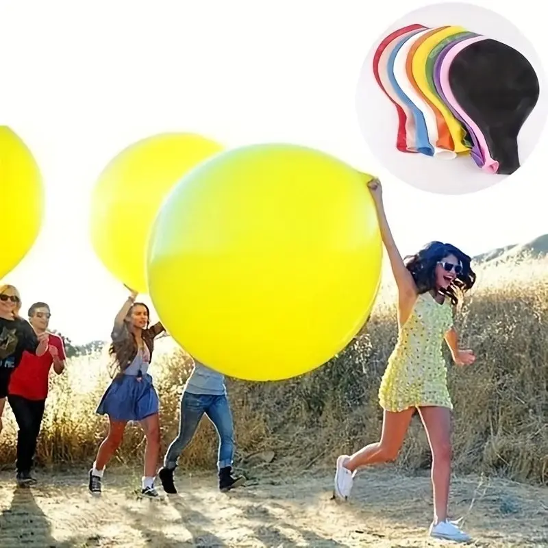 18-Inch Giant Balloons Pack of 50, Thick Latex Balloons for Outdoor Parties, Weddings, Birthdays, Reusable, Halloween, Christmas Decorations
