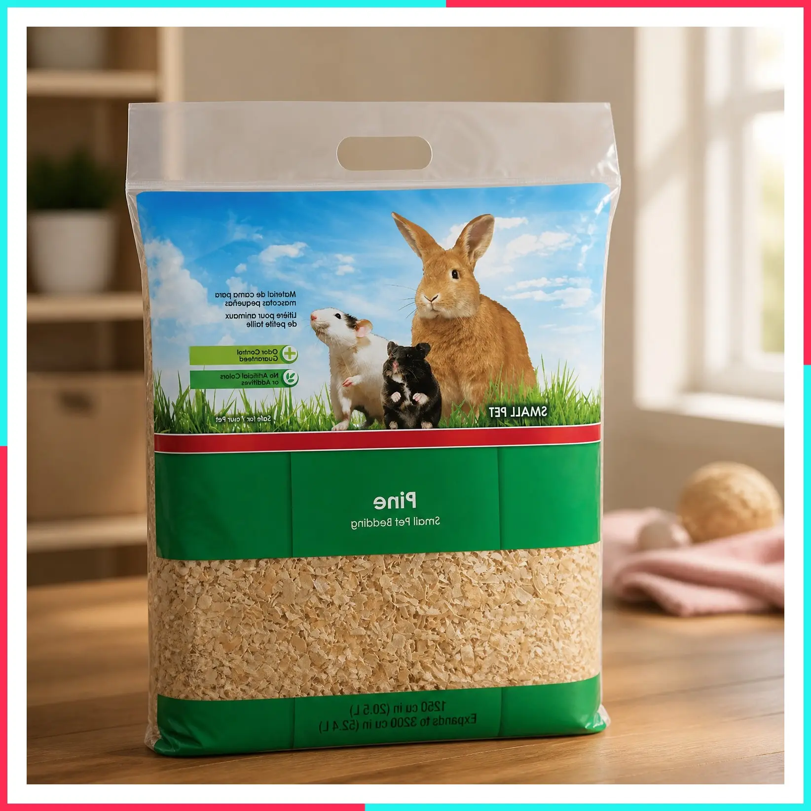 Small Animal Pine Bedding for Guinea Pigs, Rabbits, 52.4 Liter