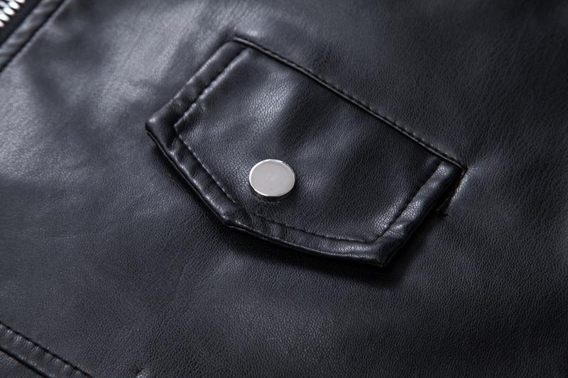 Men's fashionable black PU leather jacket - A versatile and fashionable black mid-length hooded motorcycle leather jacket for winter stand-up collar casual men. Besides keeping warm for men