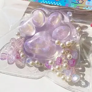 Transparent cat paw squeeze toy, cute and eco-friendly, used for stress relief and decompression