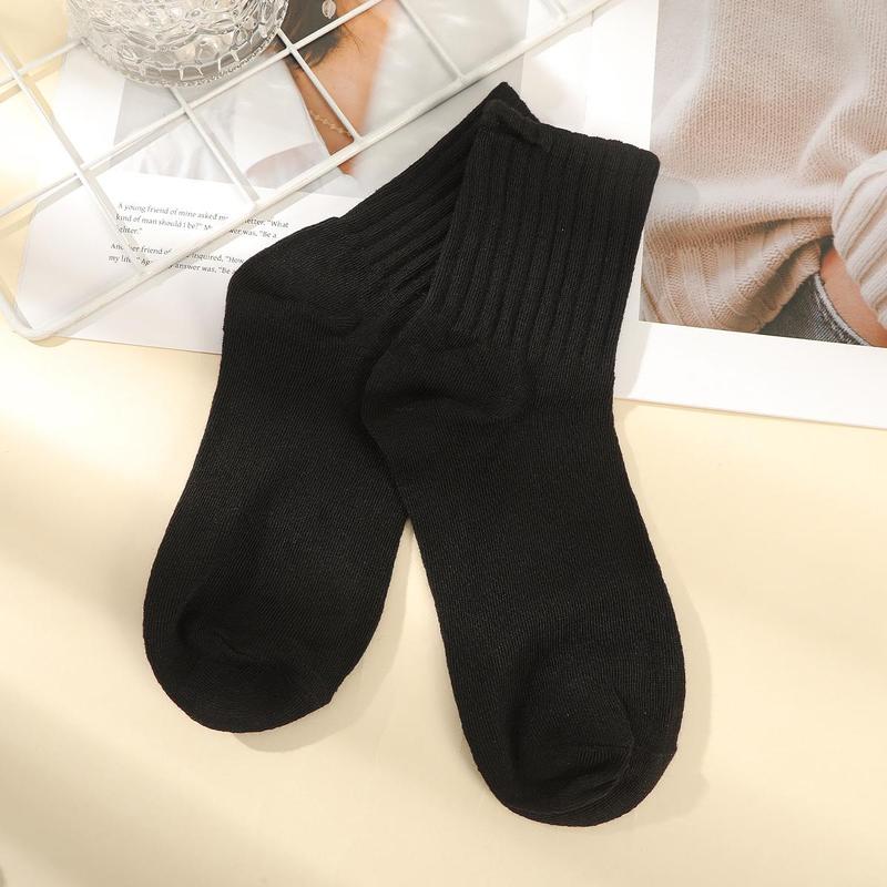 AWAYTR 1 Pair Women's Socks Medium Tube Socks Women's Sports Comfortable Anti Odor Soft Crew Socks