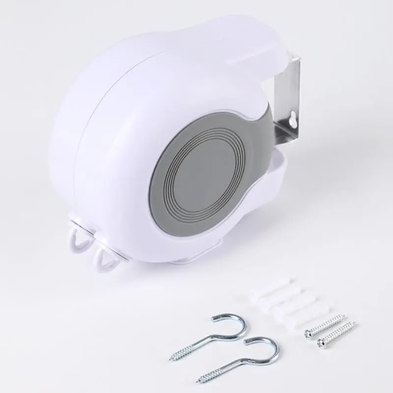 Double Line 30m Retractable Clothes Reel Washing Line Wall Mounted Outdoor Accessories Laundry