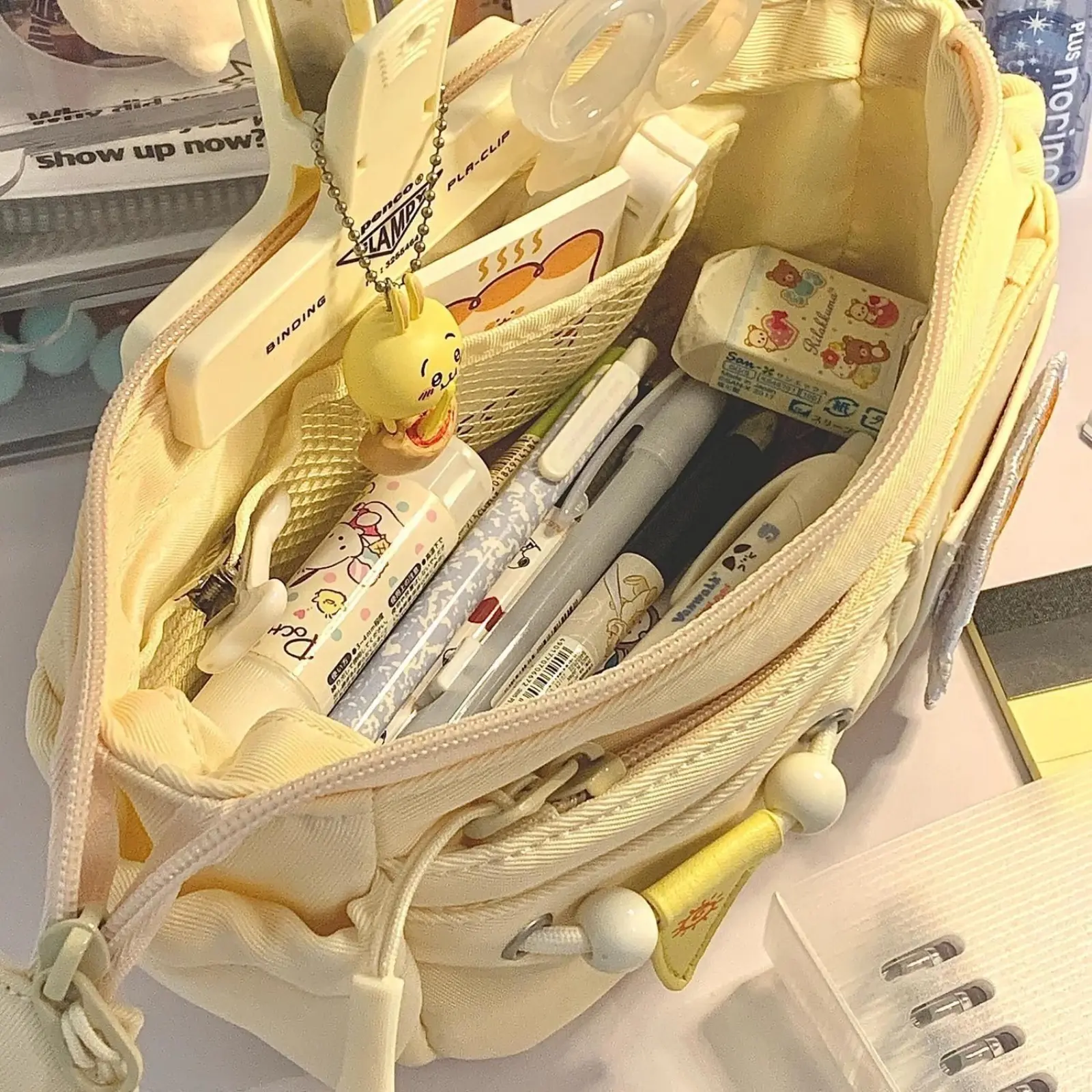 【Pencil case only】Large Capacity DIY Embroidery Pencil Case, Multi-Layer Stationery Storage Bag for Students, Cute Portable Pen Pouch, Durable Organizer Bag for School Supplies, Back to School Daily Use tiktokshopbacktoschool