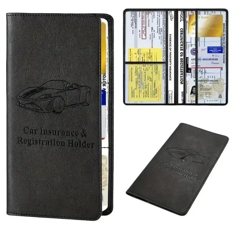 Car Registration & Driver's License & Insurance Card Storage Bag , 1 Count Car Insurance & Registration Holder, Storage Gadgets for Car, Car Accessories for Men & Women, Wallet, Protector