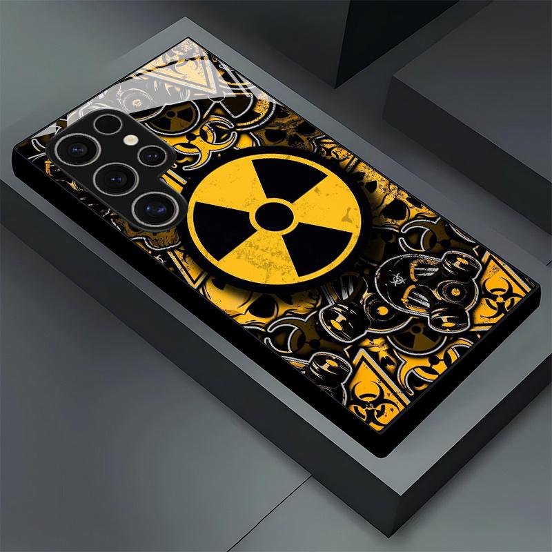High-Quality Glass Phone Case with a Nuclear Radiation Warning Wallpaper Design, Suitable for Samsung Galaxy S26 S25 S24 S23 S22Pro S21 S20 Fe Plus Ultra Pro A56 A55 A54 A53 A52 A51 A36 A35 A34 A32 A26 A25 A24 A23 A16 A15 A14 A06 A05 A03s