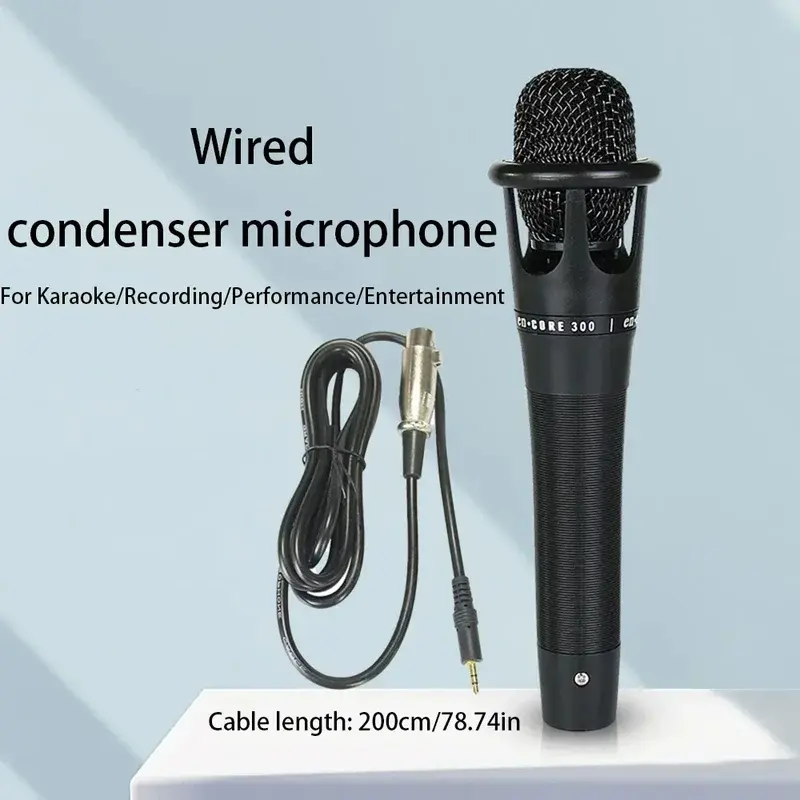 3.5mm Condenser Microphone,Wire Handheld Condenser Microphone For Sound Card, Live Streaming, Podcast,Recording, Wired Condenser