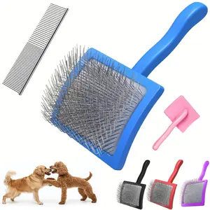 2-Pack Stainless Steel Pet Brushes, Professional Dog Grooming Brush, Long Bristles for Tangles, Suitable for Golden Retrievers, Poodles, Labradors