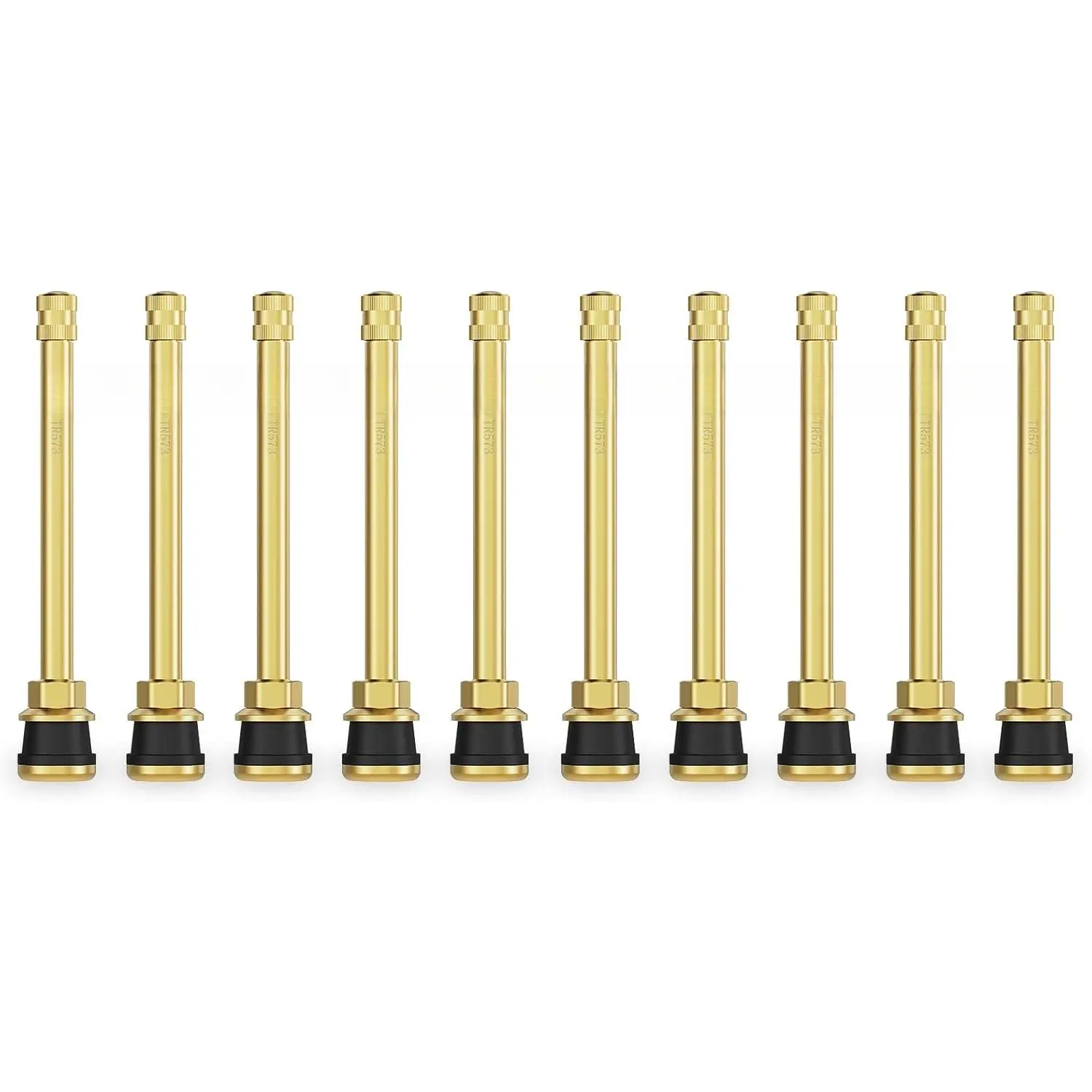 TR573 10pcs Truck Tire Valve Stems, Brass Commercial 4-3/8 Valve Stems for Rim Φ.625",wrench,set,