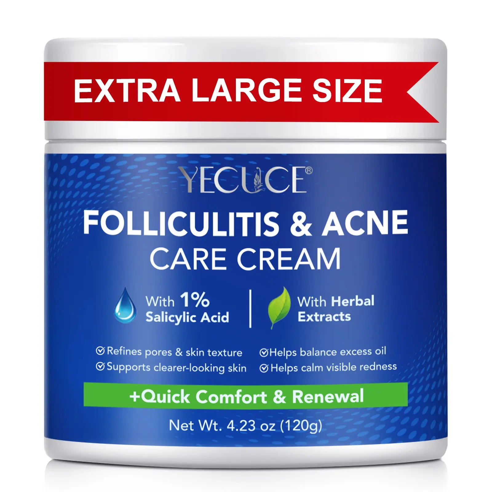 1% Salicylic Acid Folliculitis & Acne Care Cream – 1% Salicylic Acid + Herbal Extracts. Helps Calm Redness and Smooth Rough Texture. Lightweight, Non-Greasy – Daily Care for Scalp, Face, and Body.