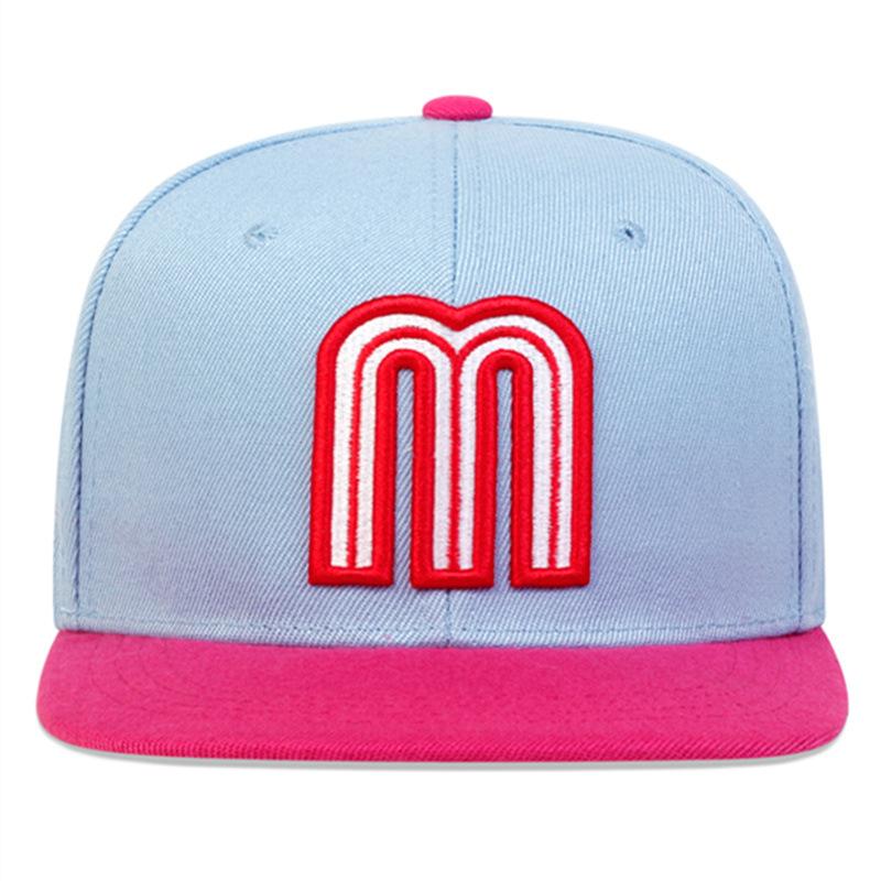 2026 Breathable Adjustable Baseball Cap, Unisex Mexico Flag Letter M Flat-Brimmed Cap, Casual Hip-Hop Street Style Dad Hats, Lightweight Design, for Sports, Travel and Daily Wear, Suitable for All Seasons